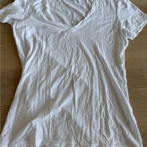 James Perse White Fitted Short Sleeve Tee